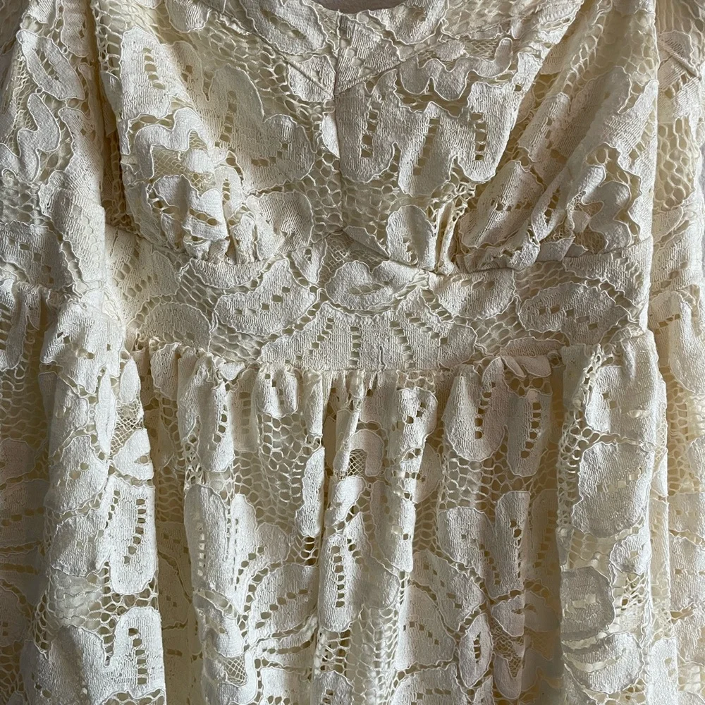 NWT Maeve Anthropologie Strapless Lace Mini Dress Women’s 1X Plus White Bridal - Picture 10 of 16